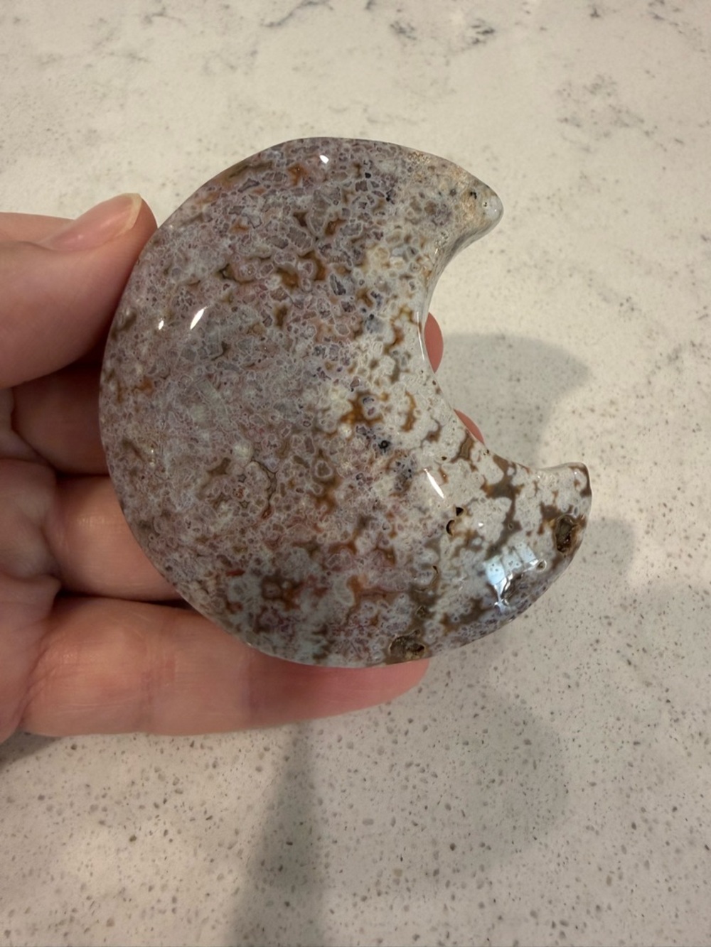 Sea Jasper Crescent Moon